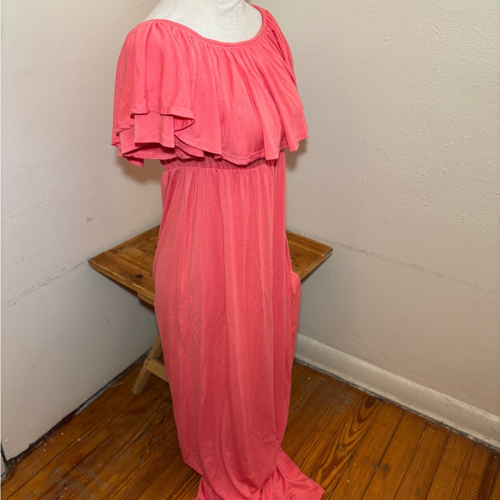 Pinkblush Ruffle Neckline Maxi Dress - Picture 4 of 8